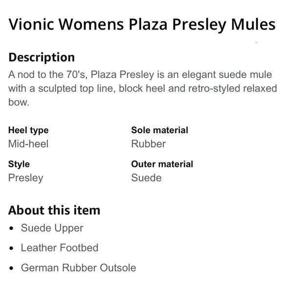 Sz 8- Vionic Plaza Presley Grey Suede Bow Front Square Toe Block‎ Heeled Mules - Picture 2 of 14